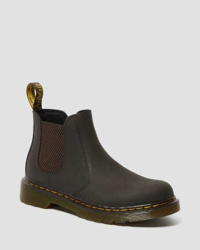 Botas Chelsea Dr Martens Junior 2976 Wildhorse Cuero Para Niños DR9898I
